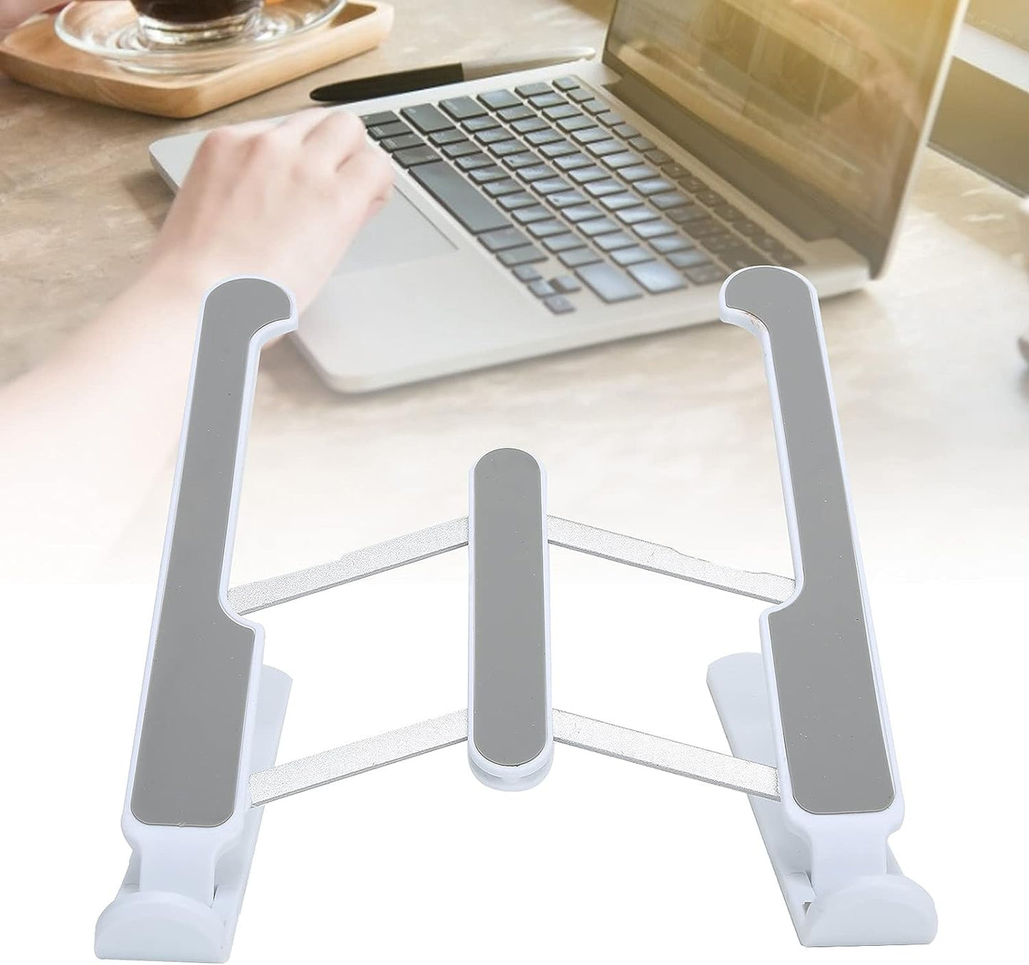 7240 Adjustable Laptop Stand Holder With Built-in Foldable Legs And High Quality Fibre