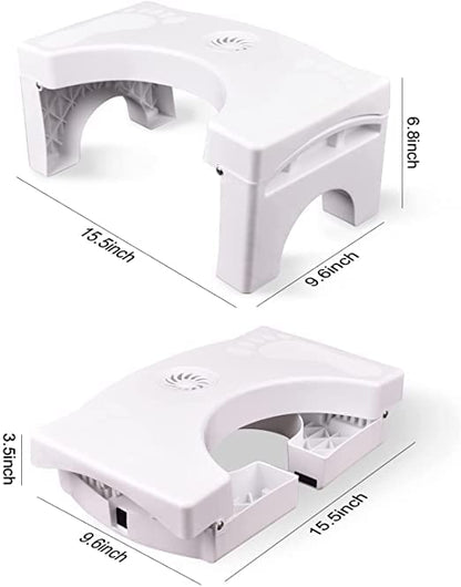 Comfortable Sturdy Squat Toilet Foot Step Stool Women's Plastic Anti-Slip Stool for Western Toilet Scientific Angle, Potty Training Foot Supporter for Kids and Adults Stool (White, Pre-assembled)