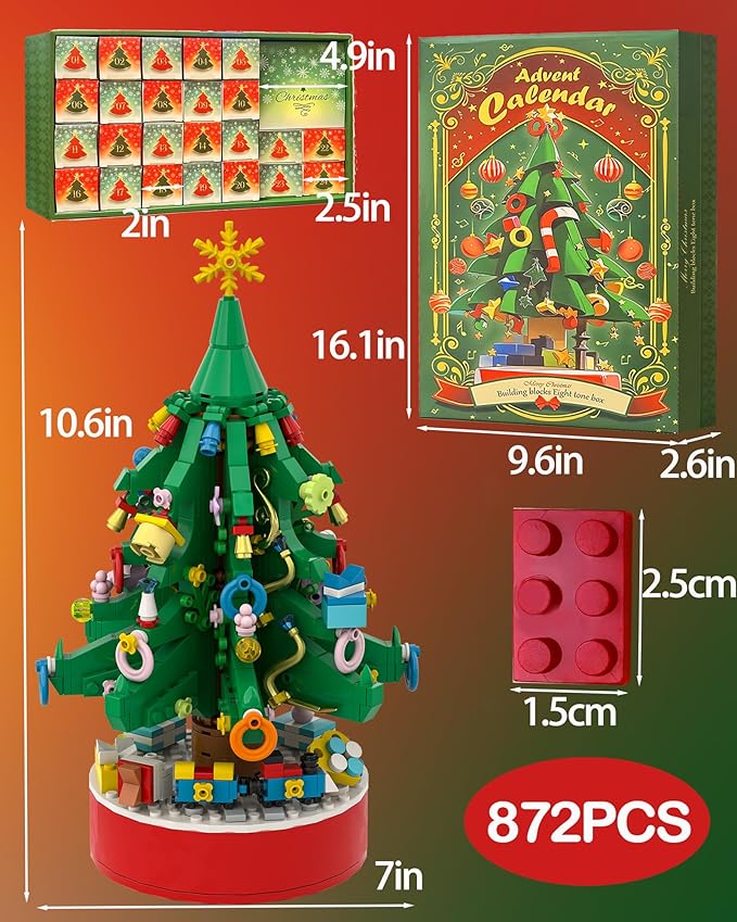 Christmas Tree Building Set with Rotation and Music