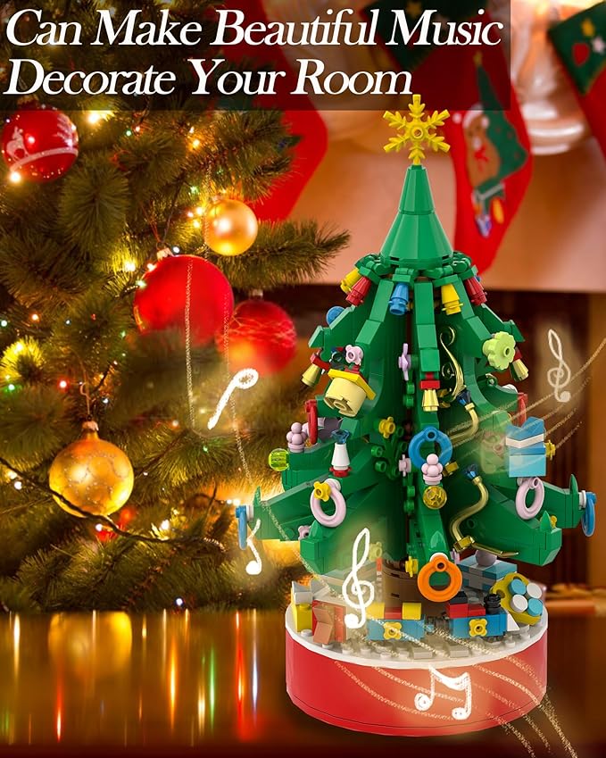 Christmas Tree Building Set with Rotation and Music