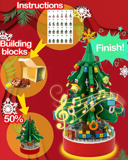 Christmas Tree Building Set with Rotation and Music