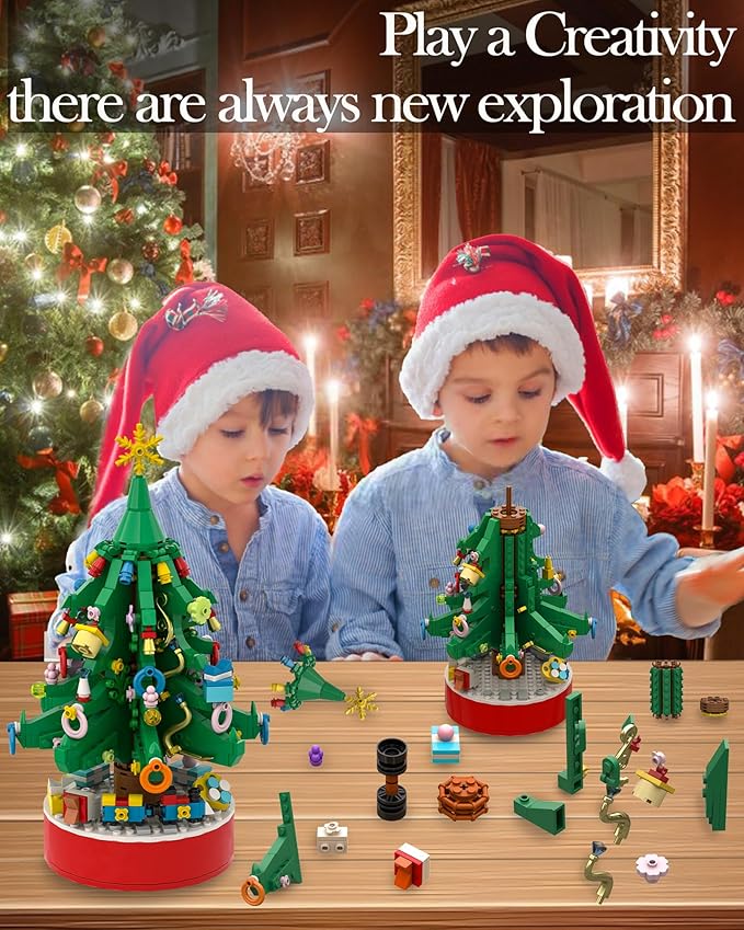 Christmas Tree Building Set with Rotation and Music