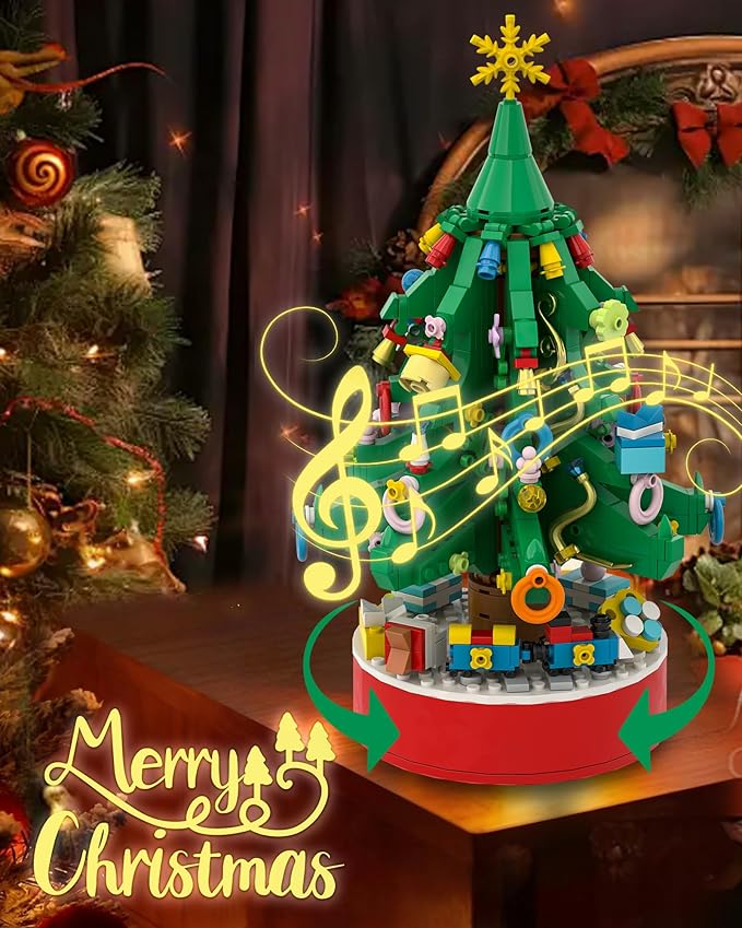 Christmas Tree Building Set with Rotation and Music