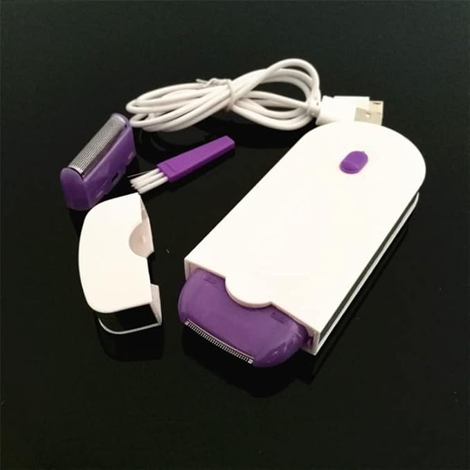 Rechargeable Epilator Remover Smooth Touch Hair Removal Instant Pain Free Razor Sensor (Purple)