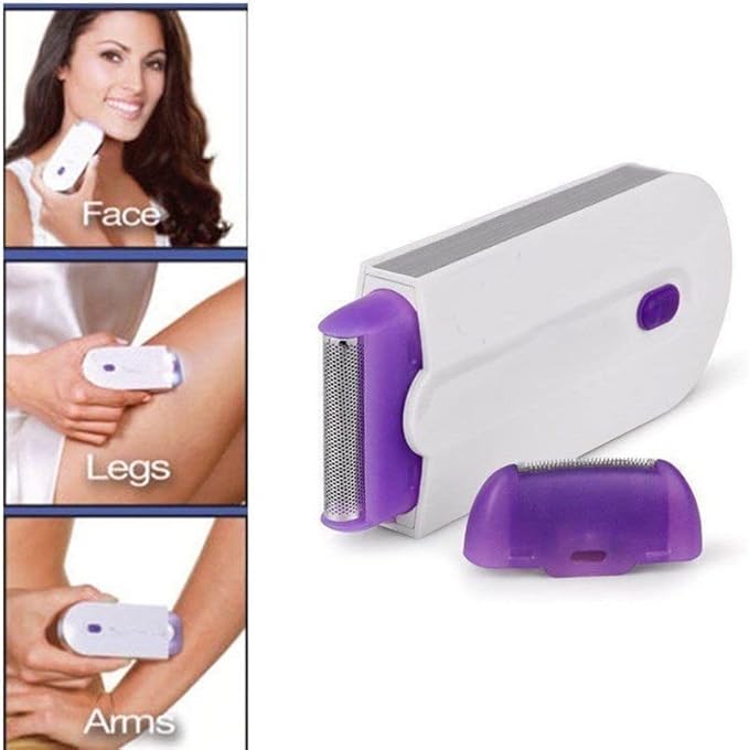 Rechargeable Epilator Remover Smooth Touch Hair Removal Instant Pain Free Razor Sensor (Purple)