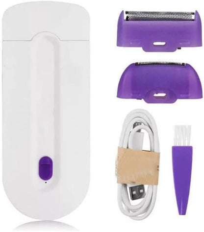 Rechargeable Epilator Remover Smooth Touch Hair Removal Instant Pain Free Razor Sensor (Purple)