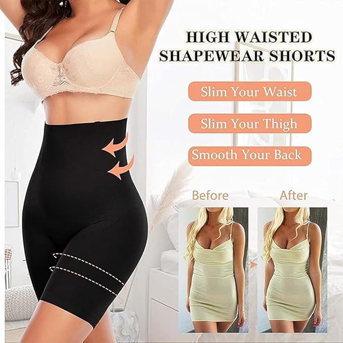 4-in-1 Shaper - Quick Slim Shape Wear Tummy, Back, Thighs, Hips - Black/Efffective Seamless Tummy Tucker (Multicolor, XXL)