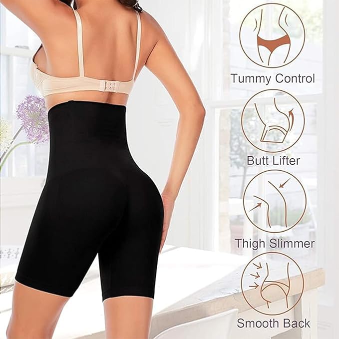 4-in-1 Shaper - Quick Slim Shape Wear Tummy, Back, Thighs, Hips - Black/Efffective Seamless Tummy Tucker (Multicolor, XXL)