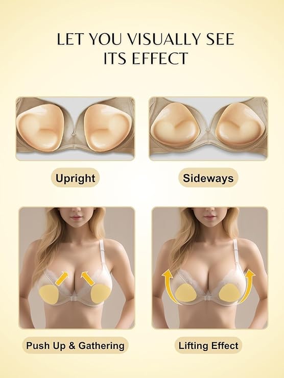 Double Sided Sticky Bra Inserts - Instant Lift Bra Pads Inserts Reusable Breast Pads