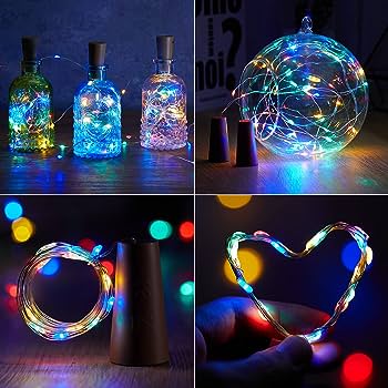 Wine Bottles Cork String Lights - Battery Powered - Decorations for Garden, Wedding, Christmas & Party - Multicolor Light –  LEDs/3 Ft (Pack of 5)