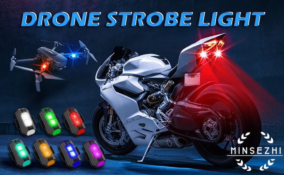 Colors LED Aircraft Strobe Lights & USB Charging LED Aircraft Strobe Lights for Motorcycles Lightweight Signal Light Compatible with All Models of Drones