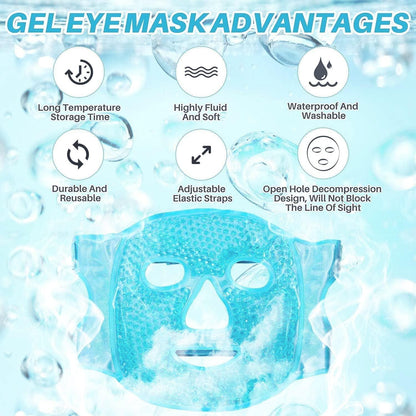 Cool Gel Full Face Mask Summer Ice Cooling Sleeping Mask