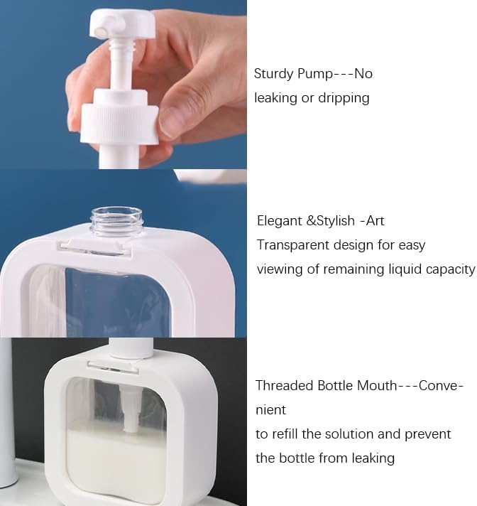 Refillable Plastic Soap Dispenser With Pump | Hand Wash, Dish Detergent, Shampoo & Lotion Bottles for Kitchen, Bathroom & Hotel