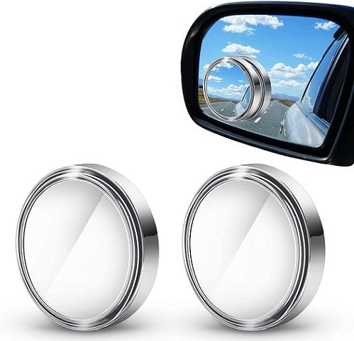 Carvito Blind Spot Mirrors, 2 Inch Round Hd Glass Convex 360° Wide Angle Side Rear View Mirror for Cars