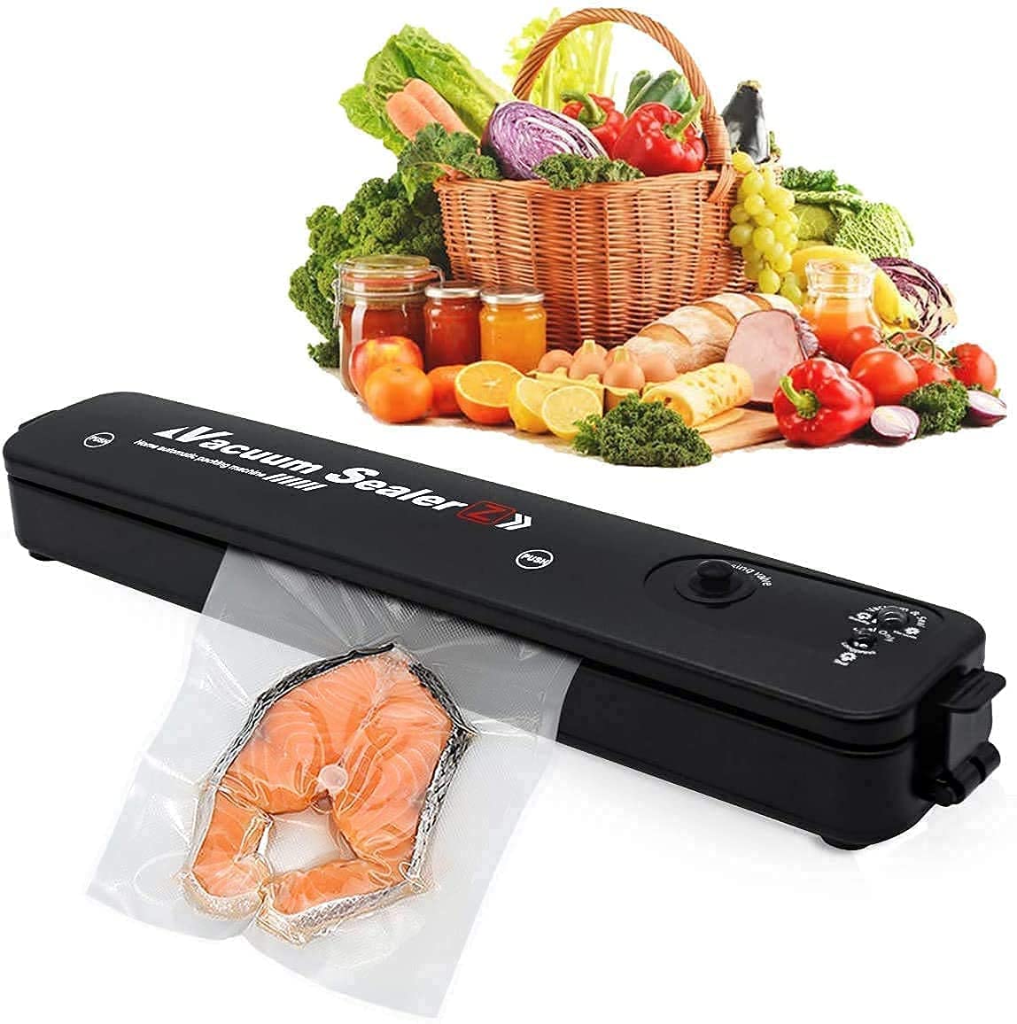 Vacuum Sealer Machine, Automatic Fresh Food-Sealer, Vacuum Packing Machine for Fruits, Meat Preservation with Dry & Moist Sealing Modes