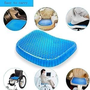 Egg Gel Seat Cushion Ergonomic Breathable Design Pressure Relief Sitter Tailbone Pain Sciatica Back Pain Silicone Seater Cushion Chair Pad with Non-Slip Cover for Home