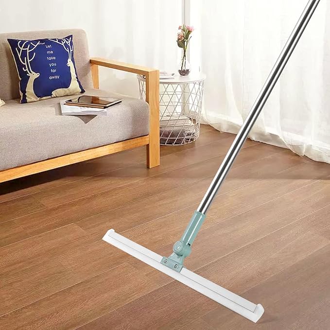 50 Inch Multifunctional Magic Broom Floor Squeegee with Long Handle Adjustable and Silicone Strips, Floor Washer with 180 Degree Rotating