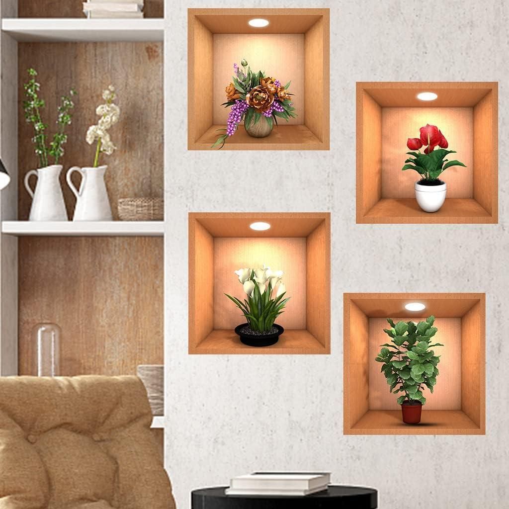 Green Plant Potted 3D Wall Stickers (Set of 1)