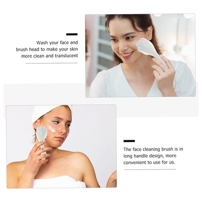 Silicone Face Scrubber Exfoliating Brush Manual Handheld Facial Cleansing Brush (1 Pc)